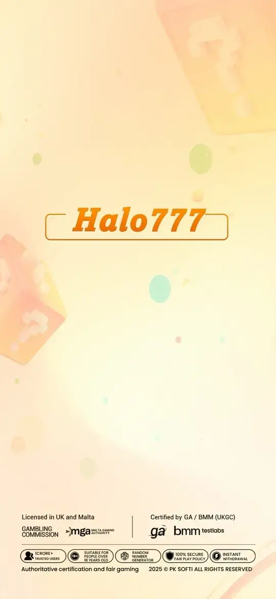 Halaman splash screen Halo777 APK