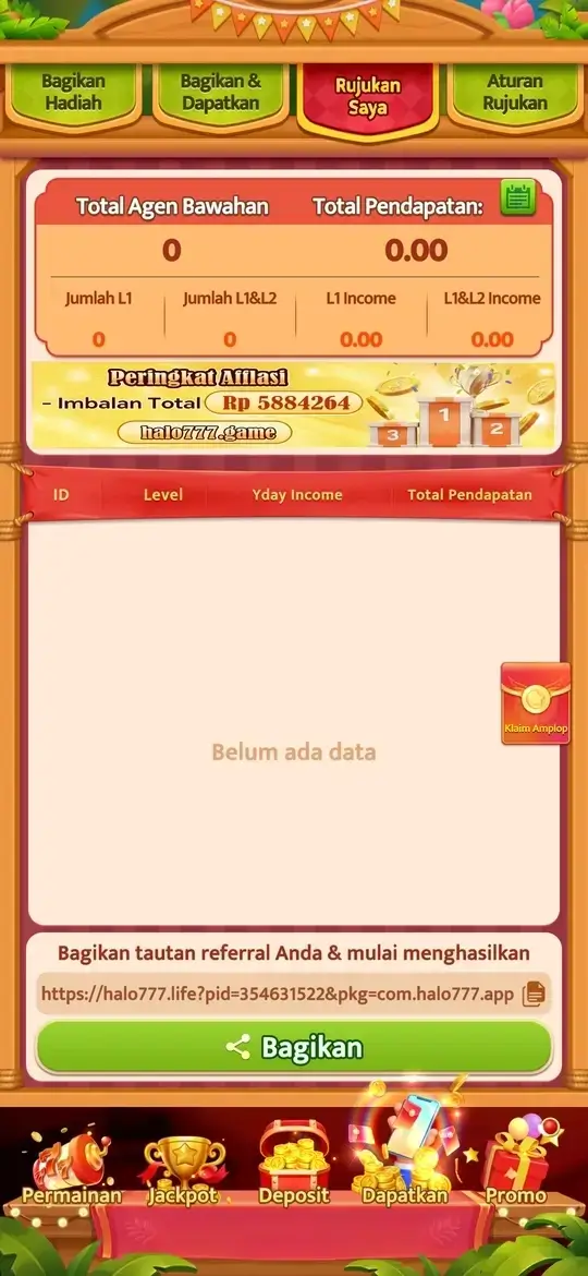 Panel agen dan pendapatan Halo777